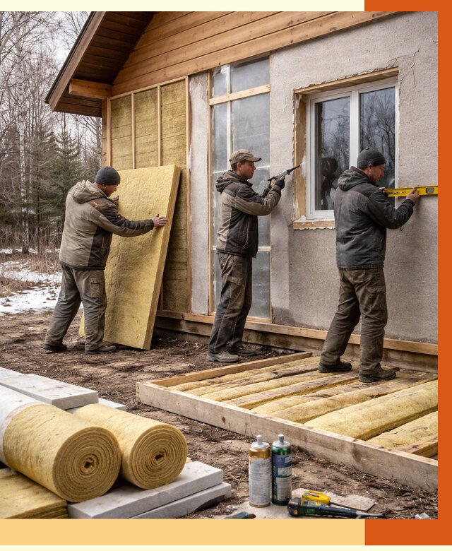 Утепление дачного дома в Алейске от 4898 руб/м2 — недорого | ТепломастерЛук