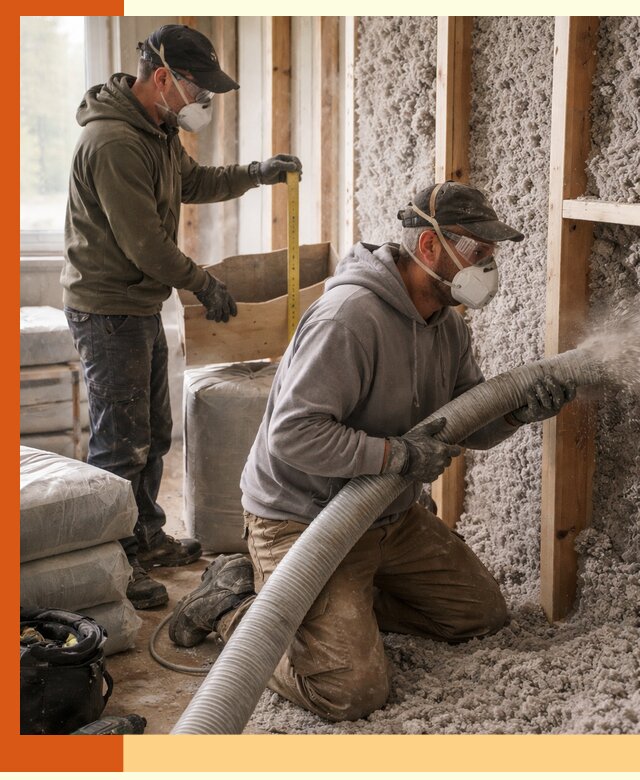 Утепление таунхауса эковатой в Алейске для максимально теплых стен