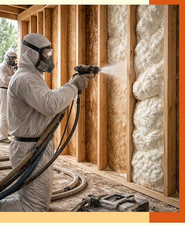 Утепление каркасного дома ППУ в Алейске от 2887 руб./м2 — работа под ключ | ТепломастерЛук