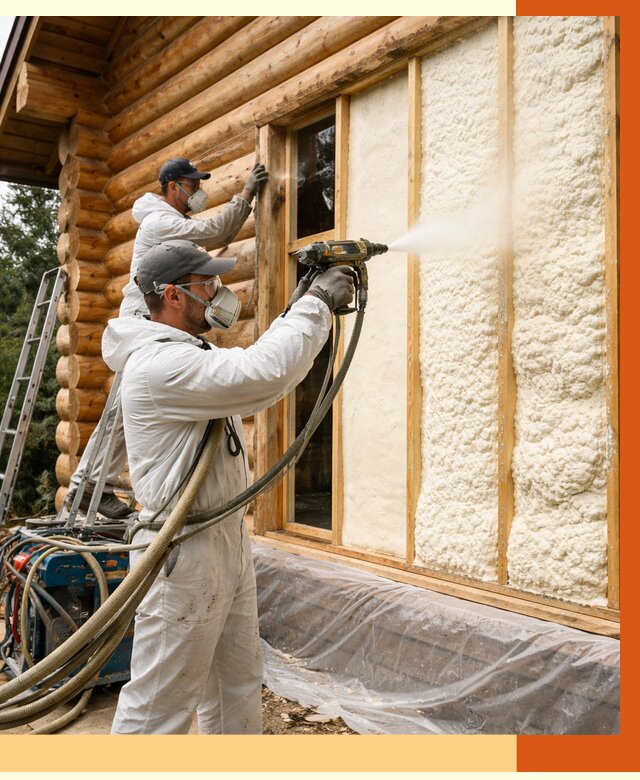 Утепление деревянного дома ППУ в Алейске от 4331 руб/м2 | ТепломастерЛук — под ключ