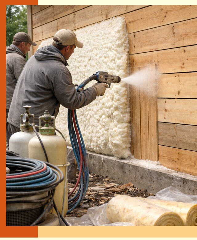 Утепление деревянного дома пенополиуретаном в Алейске