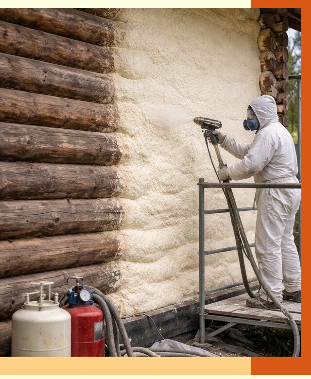 Утепление бревенчатого дома ППУ в Алейске под ключ от 6444 руб. | ТепломастерЛук