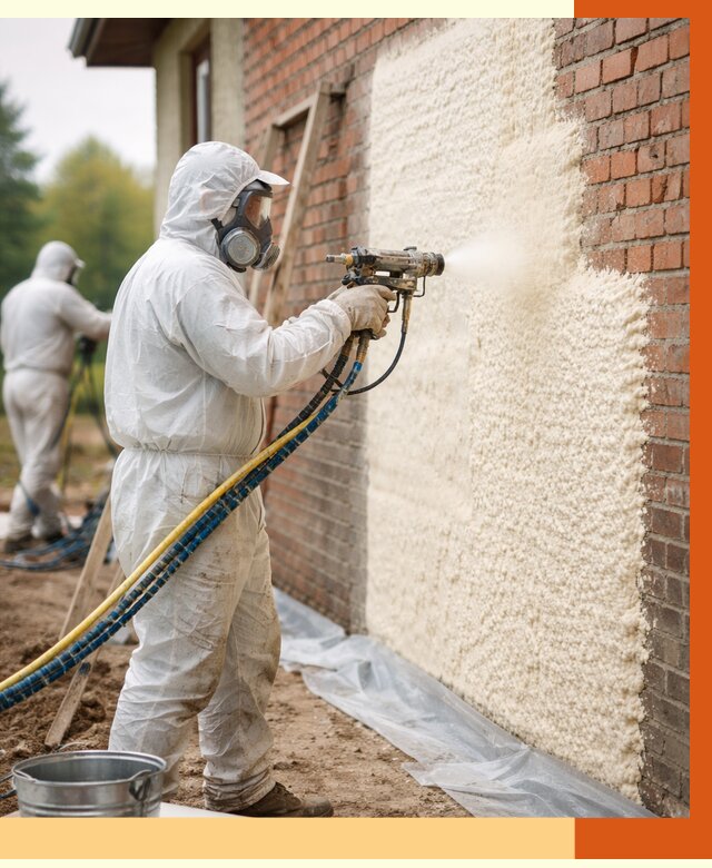 Утепление кирпичного дома ППУ в Алейске под ключ от 6702 руб. | ТепломастерЛук