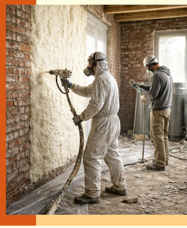 Утепление кирпичного дома пенополиуретаном в Алейске