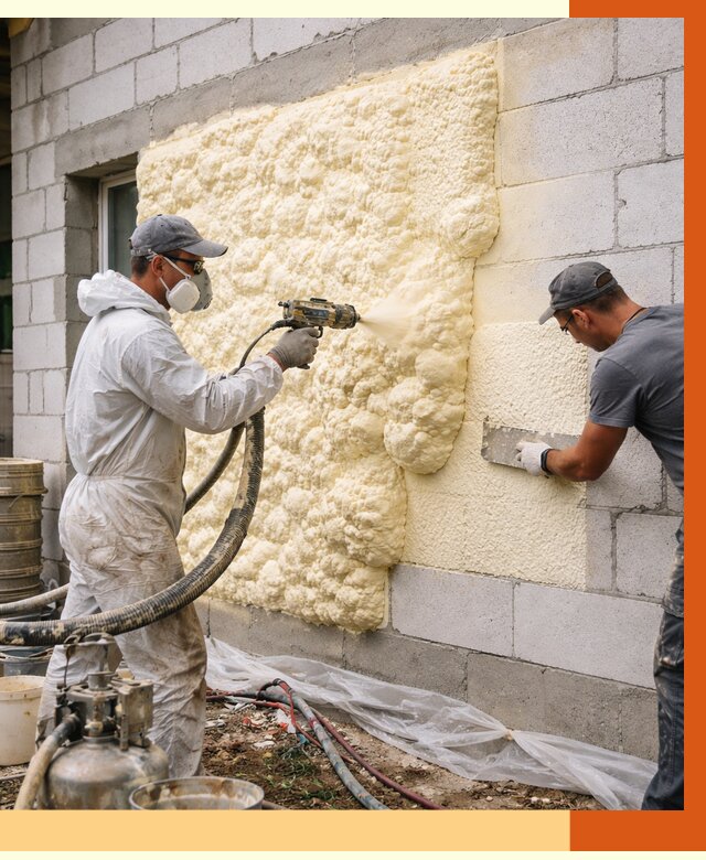 Утепление дома из газобетона ППУ в Алейске от 4949 руб./м² под ключ | ТепломастерЛук