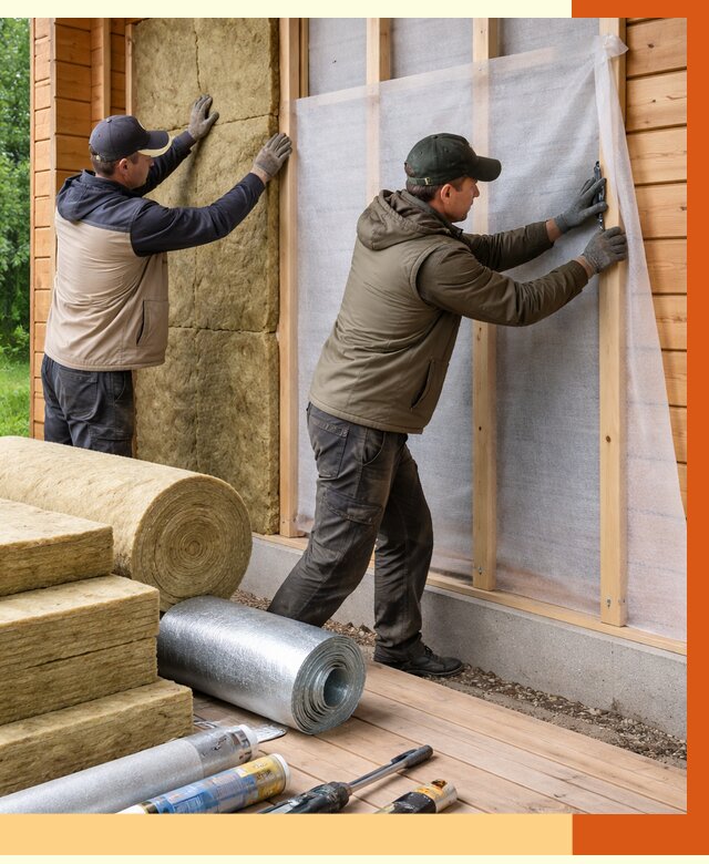 Утепление дома из двойного бруса в Алейске от 4949 руб./м² — ТепломастерЛук под ключ