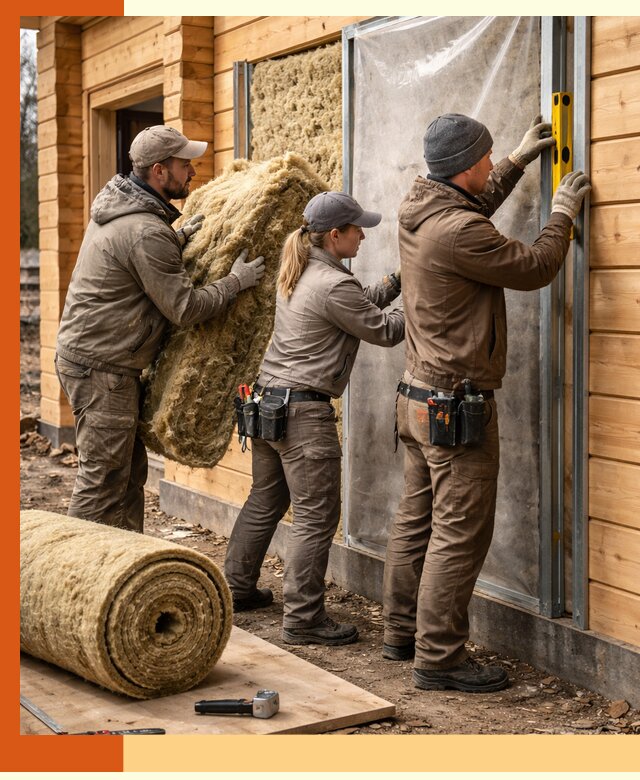 Утепление дома из двойного бруса в Алейске качественно и надёжно