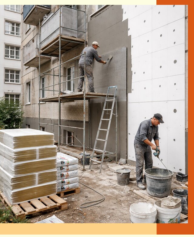 Утепление квартиры снаружи в Алейске от 6341 руб/м2 под ключ | ТепломастерЛук