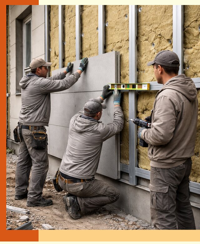 Утепление вентилируемого фасада под ключ в Алейске