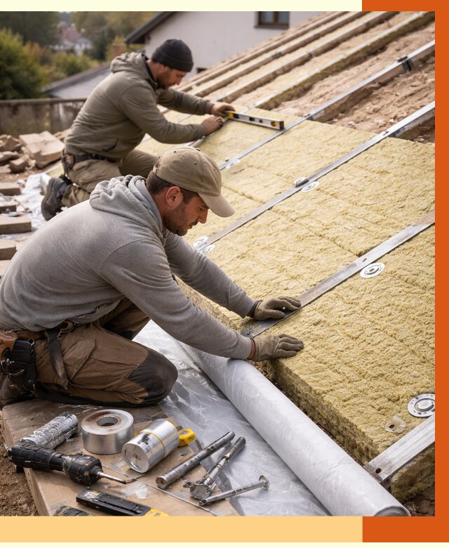 Утепление крыши снаружи в Алейске под ключ от 1237 руб./м2 | ТепломастерЛук