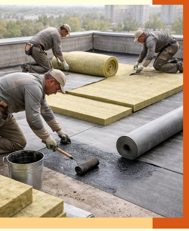 Утепление плоской крыши в Алейске от 7424 руб./м2 под ключ | ТепломастерЛук