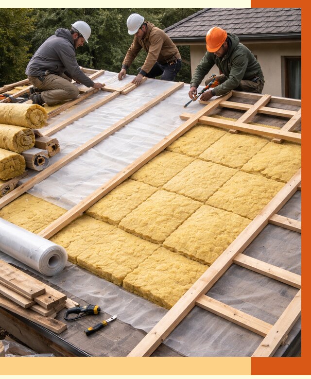 Утепление скатной крыши в Алейске от 1289 руб./м2 под ключ | ТепломастерЛук