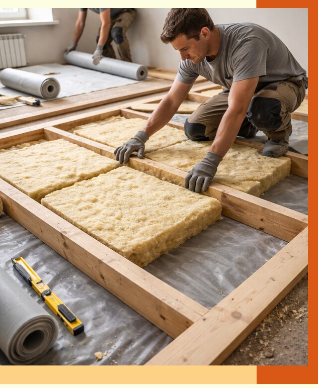 Утепление деревянного пола в Алейске от 1547 руб./м2 под ключ | ТепломастерЛук