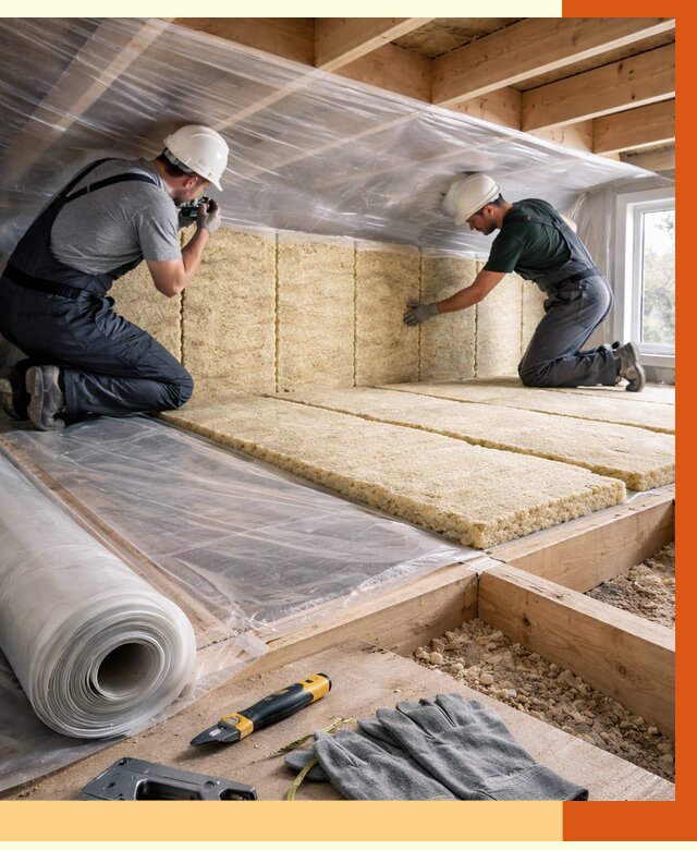 Утепление перекрытий в Алейске от 2939 руб/м2 — утепление межэтажных и чердачных | ТепломастерЛук