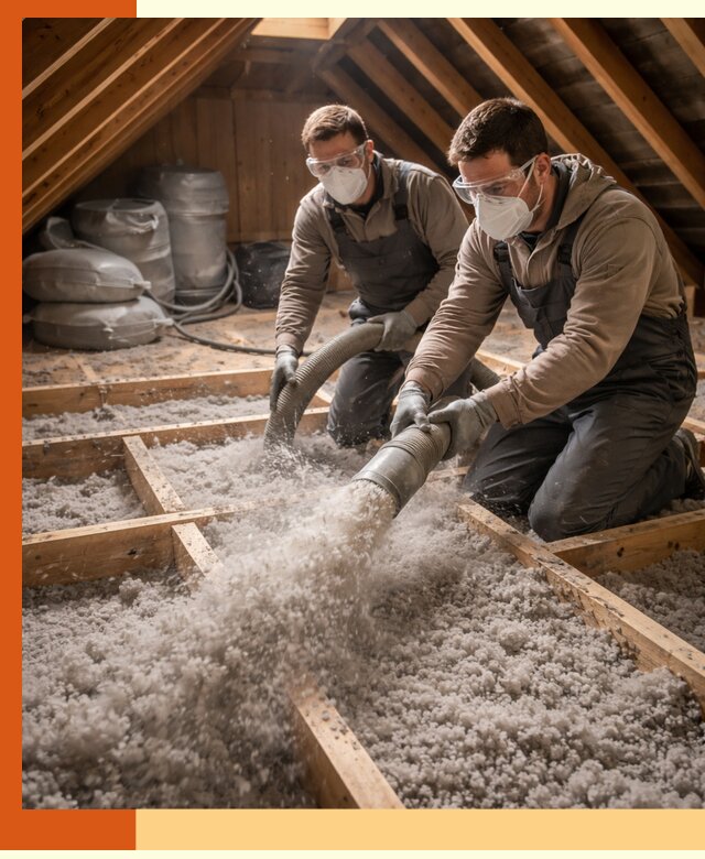 Утепление чердака эковатой в Алейске — быстро и надёжно