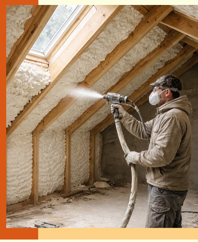 Утепление мансарды ППУ в Алейске быстро и надежно