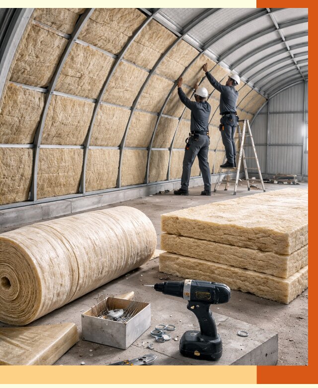 Утепление арочного ангара в Алейске от 3300 руб./м2 под ключ | ТепломастерЛук