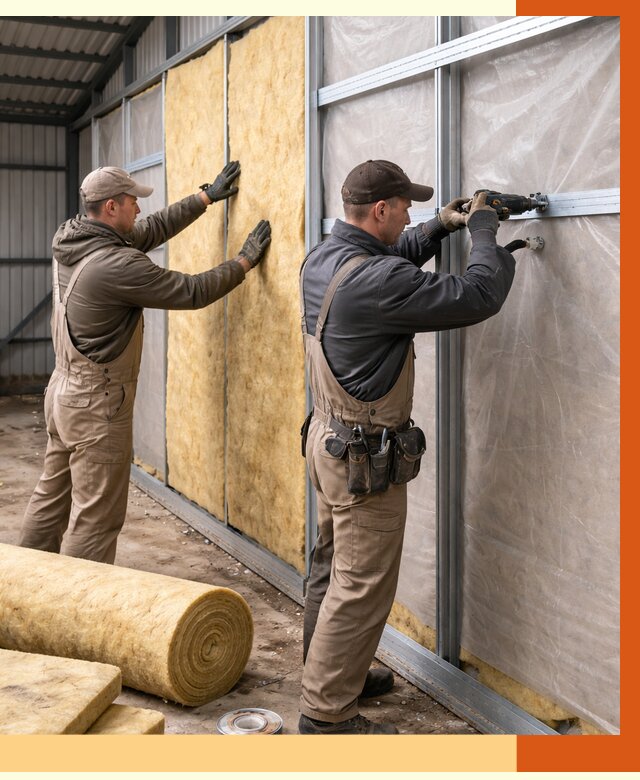 Утепление металлического ангара в Алейске от 4898 руб/м2 — услуги под ключ | ТепломастерЛук