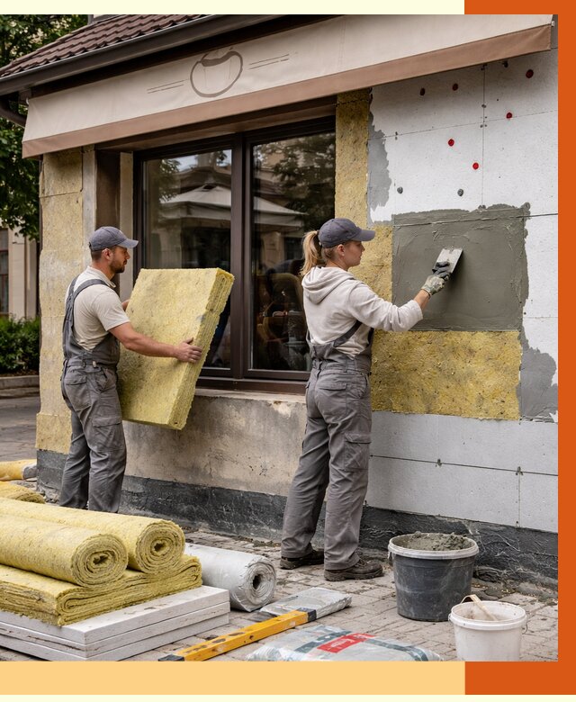 Утепление кафе в Алейске от 4331 руб/м2 — комплексно под ключ | ТепломастерЛук