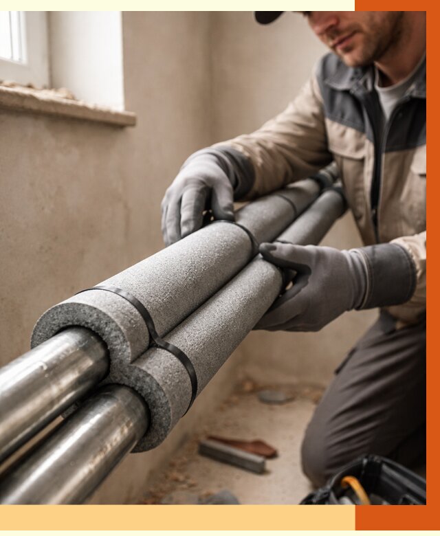 Утепление труб отопления в Алейске от 2939 руб. за м² — услуги под ключ | ТепломастерЛук