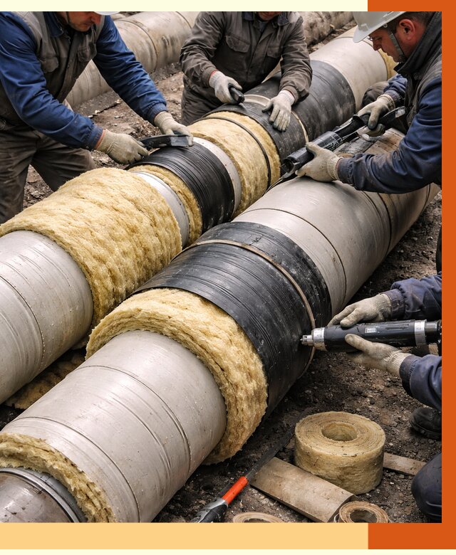 Утепление трубопровода в Алейске под ключ от 1908 руб. — надежно и выгодно | ТепломастерЛук