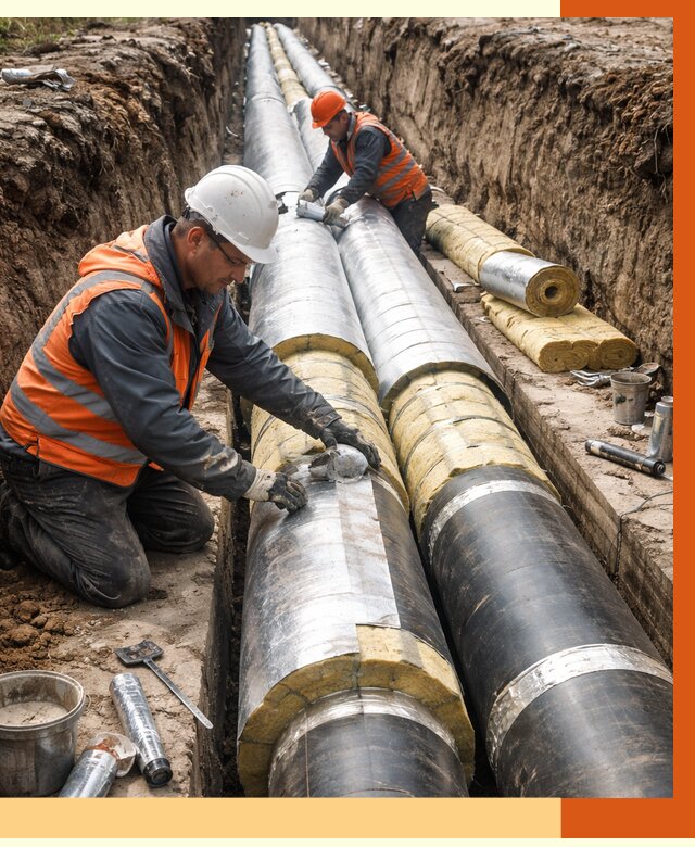 Утепление теплотрассы в Алейске от 4640 руб./м2 — ппу и комплексная изоляция | ТепломастерЛук