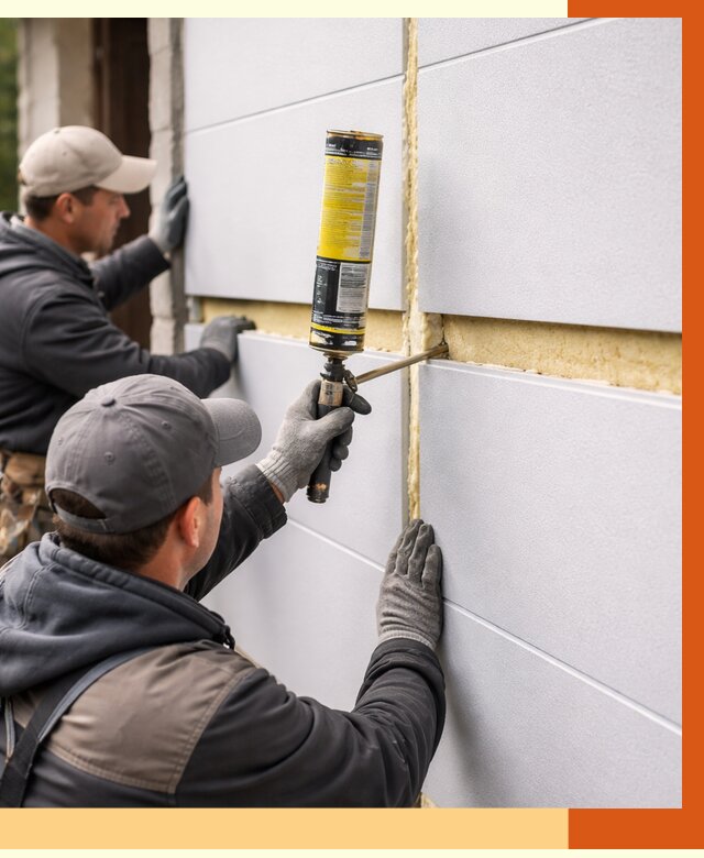 Утепление сэндвич панелей ППУ в Алейске от 4331 руб. за м2 | ТепломастерЛук