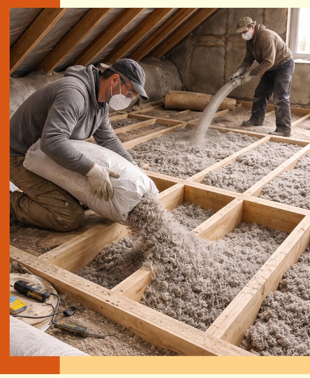 Заполнение полостей чердачного перекрытия в Алейске качественно и надёжно