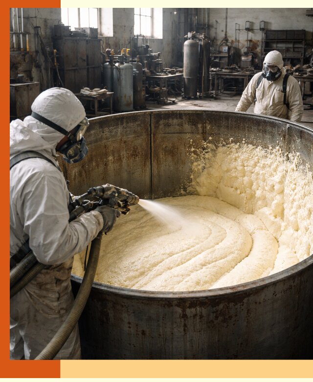 Заливка ппу в емкости с полной изоляцией и герметизацией в Алейске