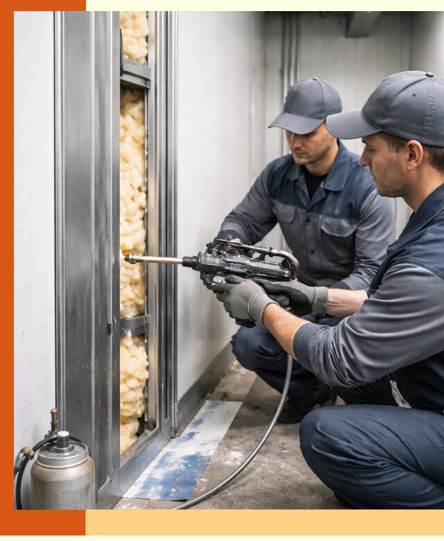 Заполнение пустот холодильных панелей в Алейске специализированной пеной