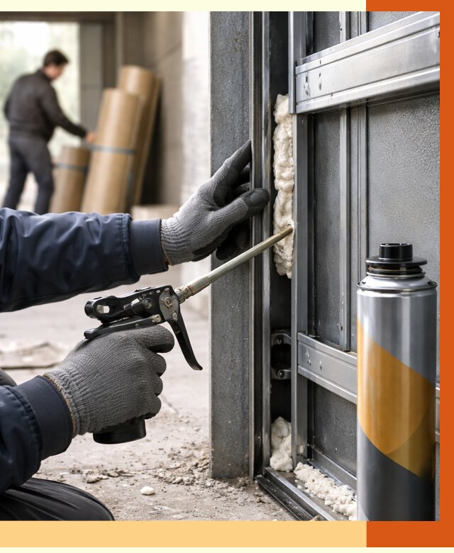 Заполнение пустот ворот в Алейске от 4640 руб. — заливка ППУ, утепление под ключ | ТепломастерЛук