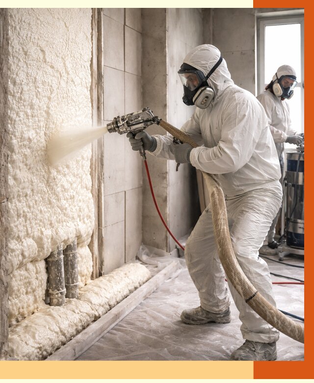 Напыление пенополиуретана в Алейске от 7733 руб./м2 — услуги и монтаж ППУ | ТепломастерЛук