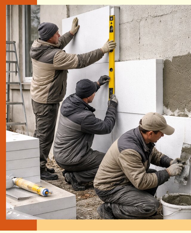 Утепление пенопластом наружных стен и фасадов в Алейске