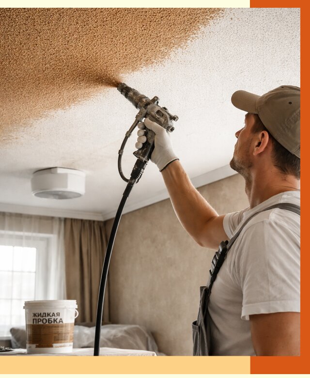 Утепление потолка жидкой пробкой в Алейске от 3609 руб. | ТепломастерЛук