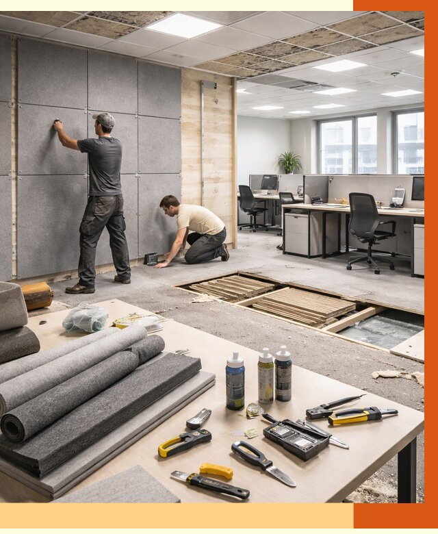 Профессиональная шумоизоляция офиса в Алейске от 6960 руб. за м2 | ТепломастерЛук