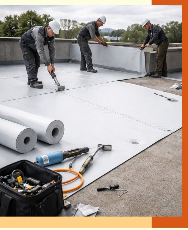 Гидроизоляция мембранной кровли в Алейске от 7733 руб./м² — профессионально | ТепломастерЛук