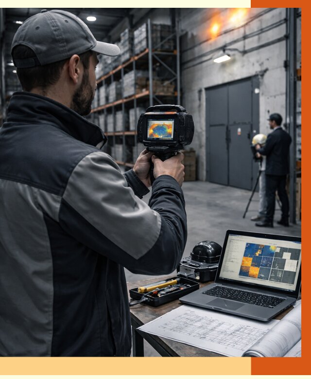 Тепловизионное обследование склада в Алейске от 6702 руб. | ТепломастерЛук