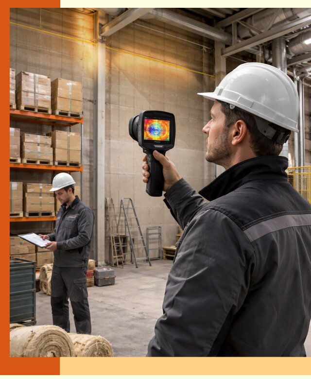 Тепловизионное обследование склада и выявление утечек в Алейске