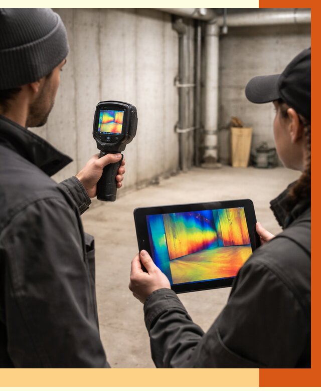 Тепловизионное обследование подвала в Алейске от 4640 руб. — проверка гидроизоляции | ТепломастерЛук