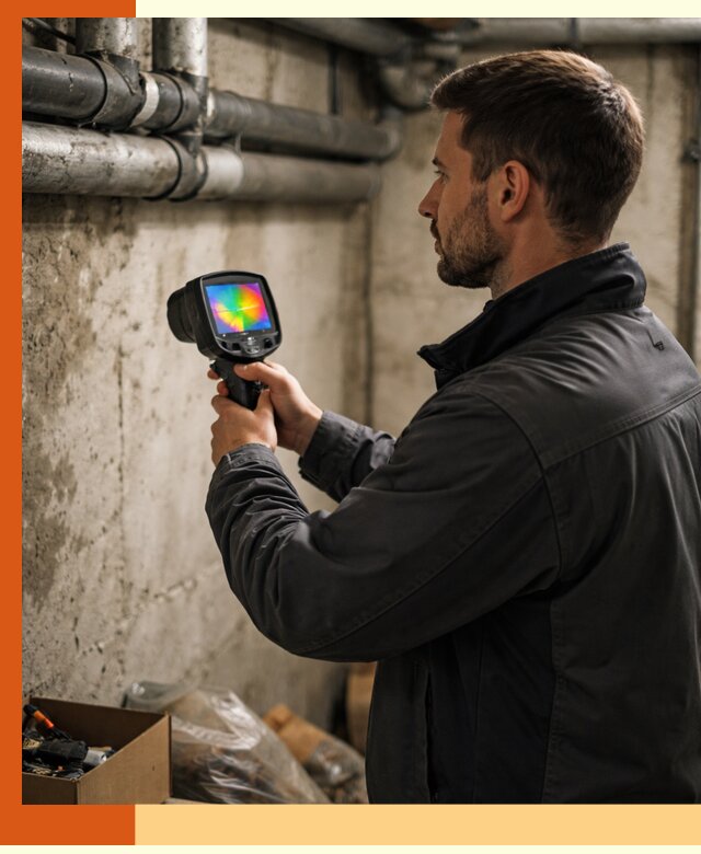Тепловизионное обследование подвала в Алейске для поиска утечек тепла