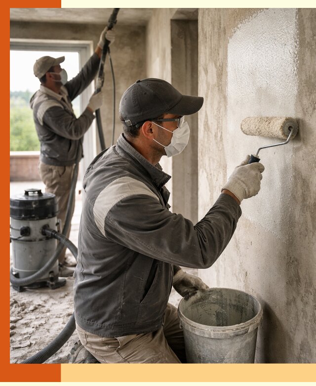 Подготовка поверхности под напыление утеплителя в Алейске