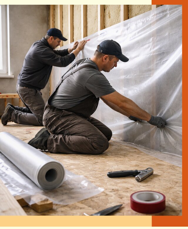 Монтаж пароизоляции в Алейске от 2578 руб. — установка и укладка под ключ | ТепломастерЛук